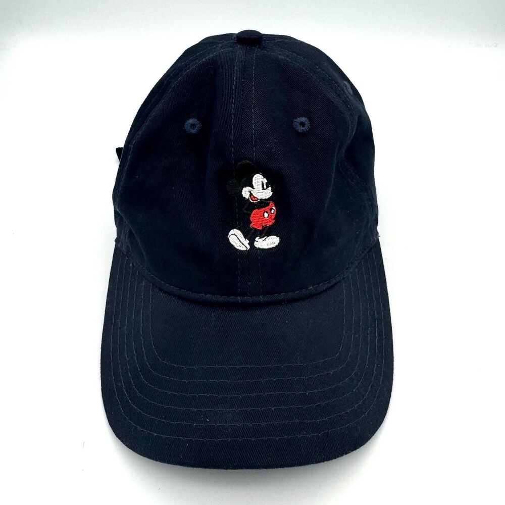 Disney Embroidered Classic Mickey Mouse Baseball Hat Blue Cap Adjustable Adult